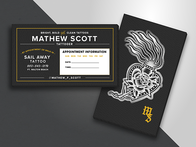 Business Cards for Tattooer Mathew Scott