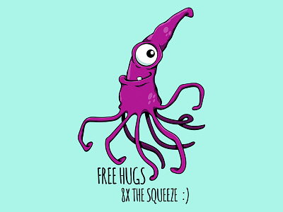 Squid 2 cartoon cartooning for kids doodle illustration squid thinkdoodledo