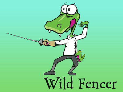 Wild Fencer - Fencing Gator alligator cartoon classical fencing doodle fencing gator gator thinkdoodledo