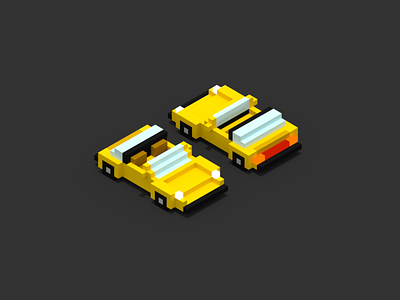 Targa 3d car illustration isometric magicavoxel targa voxel