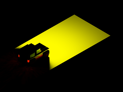 Through Dark 3d car dark illustration isometric jeep light magicavoxel voxel