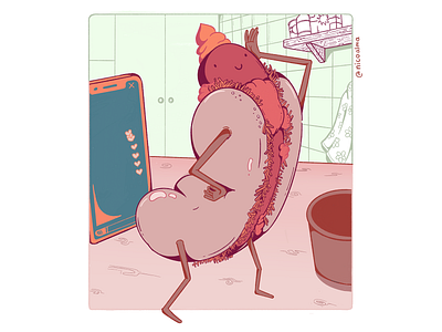 Una Perra Elektra bogota hotdog illustration procreate vegan