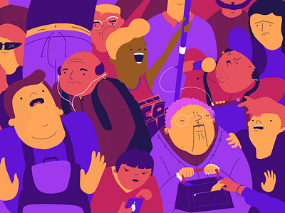 Commuting Bogota bogota commuting crowded illustration illustrator metro people procreate transmilenio