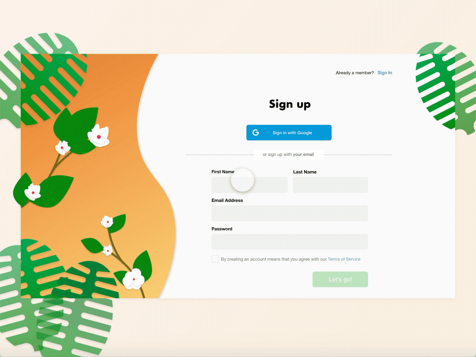 Sign Up Form | CreateWithAdobeXD