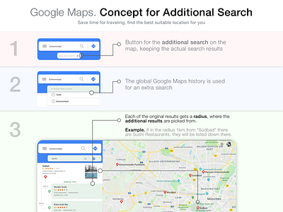 Google Maps: Additional search functionality concept design experience experiment google google design google maps search ux uxdesign web web design