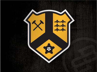 City Badge, Version 2 badge black bridges fort heraldry icon logo pennsylvania pittsburgh soccer steel yellow