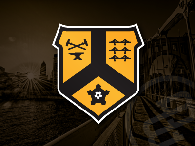 City Badge, Version 3.... badge black crest gold heraldry icon logo pennsylvania pittsburgh soccer symbool yellow