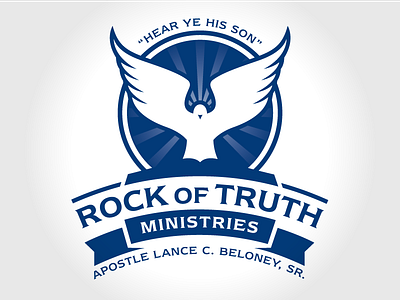 Apostolic Ministry Crest apostle blue church dove ecclesia holy spirit logo ministry monochrome white