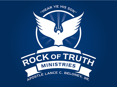 Apostolic Ministry Crest 2 apostle blue church dove ecclesia holy spirit logo ministry monochrome white