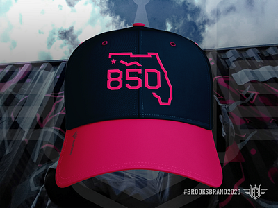 Florida Corners: Northwest - Cap 850 apparel logo apparel mockup area code bright rose cap florida hat illustration logo monoline navy pensacola state