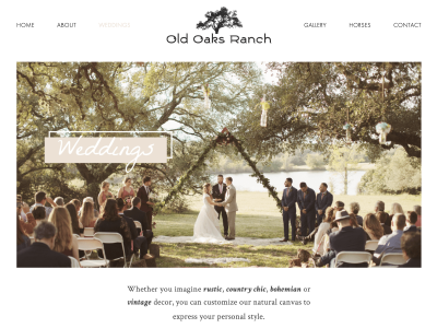 Old Oaks Ranch - Squarespace Website horses ranch squarespace texas wedding venue