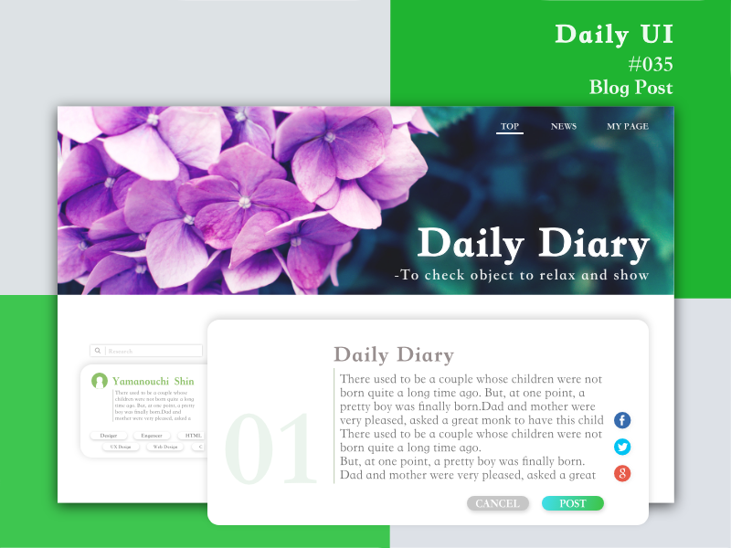 Daily UI 035 Blog Post Designs, Themes, Templates And Downloadable ...