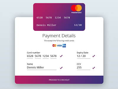 Daily UI #002 - Creditcard Checkout creditcardcheckout dailyui mockup payment