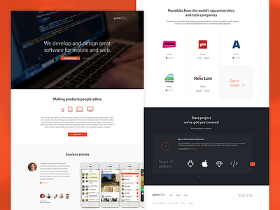 Poviolabs onepage rdesign.si software development webdesign