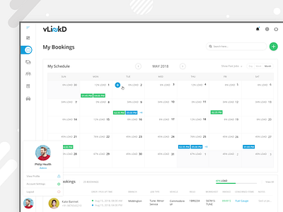 VLinkD My Booking Screen app design booking calendar clean design clean ui creative design dashboard design minimalist modern design motion design product design schedule timing ui user experience design user interface design ux visual design web design website design