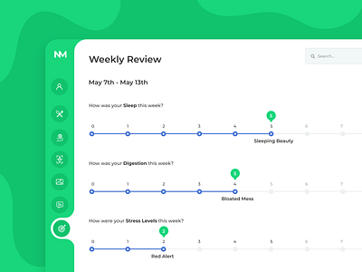 Weekly Review - Green Version clean clean ui creative dailyui dashboad dashboard ui fitness graphic design left menu minimal modern design prgress bar product design review ui user experience design user interface design ux visual design weeklyui