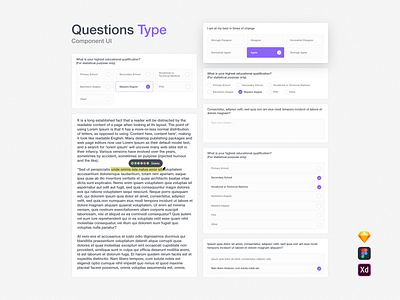 Questions Type - Component UI Interface