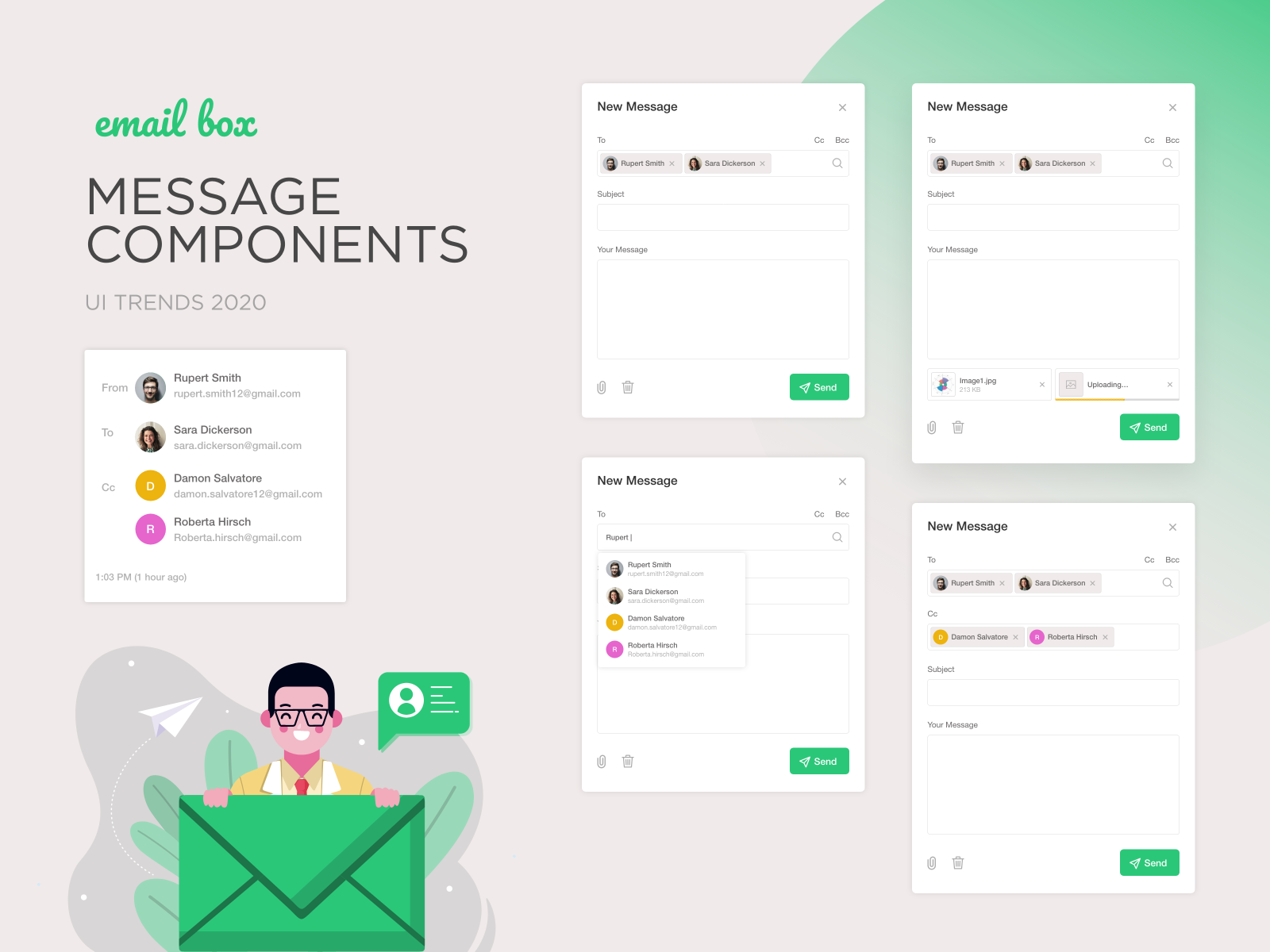 Government mail Dribbble. Message component