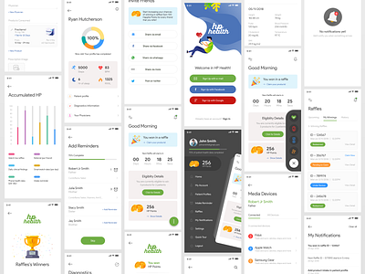 HP Health App Interface app design clean ui dashboard ui design dribble dribble best shot fitness health healthcare ios medical medicine minimal modern design product design raffle sign in ui ux visual design