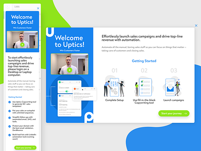 Getting Started Page clean ui homepage ui illustrations landing page marketing campaign marketing site minimal mobile design modern design motion design pop up ui product design responsive design steps ui ux visual design web app web design website design