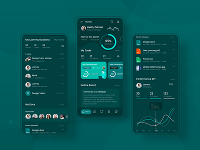 Project Management Dark Version app design cards ui chart design chat app clean ui dashboard app docs figma design file management graphic design illustrations minimal modern design motion design product design project management user experience design user interface design visual design web design