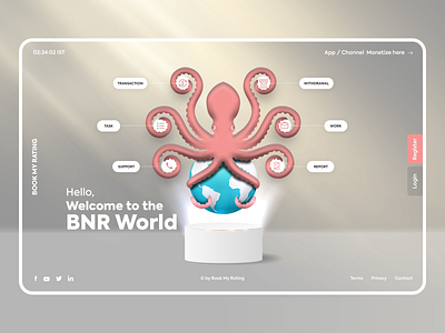 Octopus World Web Concept