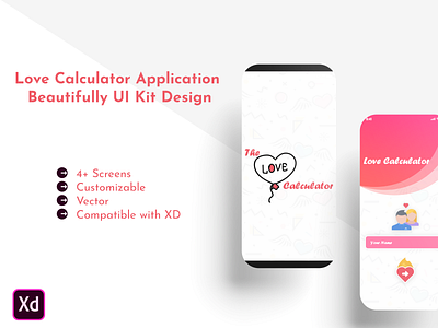 The Love Calculator UI Kits animation app art branding icon logo love ui ux valentine valentine day web website