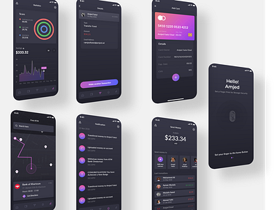 Banking Dark dark mode uidesign uiux