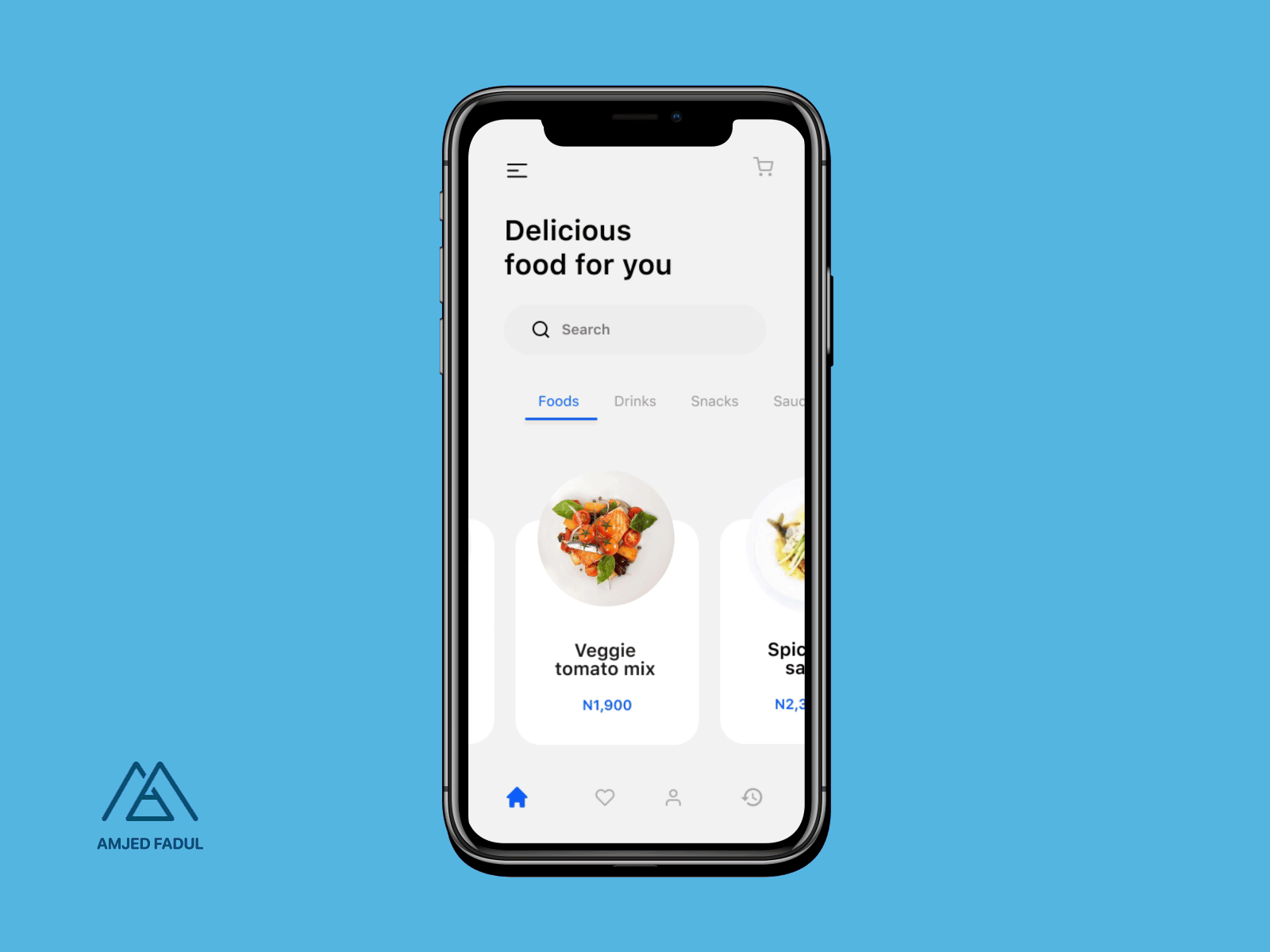 Order food ui animation