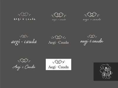 Aegi+Cauda Logo aesthetics art branding brandmark design identity illustration illustrator logo logomark melmelart typography vector