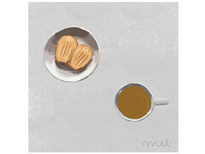 Madeline's and Tea aesthetics art cute cute food design food illustration illustrator mel(i) melmelart painting photoshop