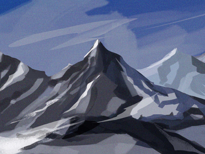 Mountain 3 adobe blue cold himalayas illustration landscape mountain