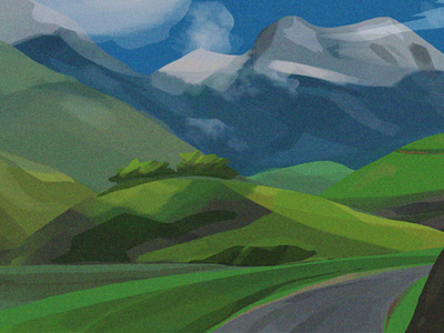 Mountain 8 adobe calm clouds cold green illustration illustrator india kerala mountain photoshop rock valley