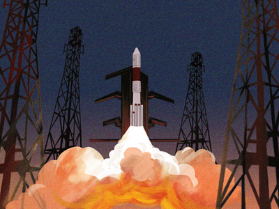 Launch! adobe colour fire fly force illustration illustrator launch photoshop power pull satellite strength