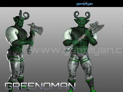 Greenoman Warrior 3D Character Modeling by Gameyan