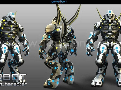 3D Robot Warrior games character Design By Gameyan Studio 3d character 3d character modeling artists character companies design game character game development game development studio. modeling robots warrior games