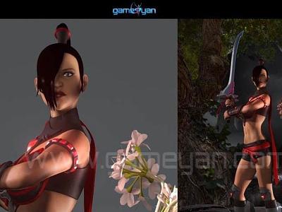 3D Lady Warrior Game Character Modeling by GameYan
