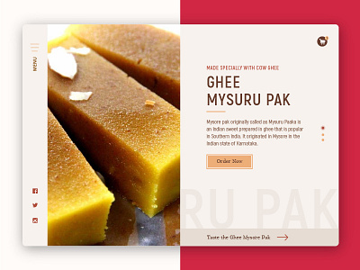 Ghee Mysore Pak cart menu order now