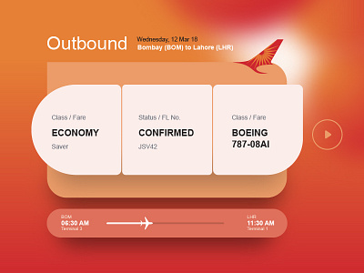 AirIndia Outbound Ui boeing confirmed economy flight traveling