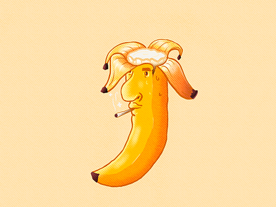 Banana man art banana design digitalart graphicdesign illustration illustrator procreate smoking yellow