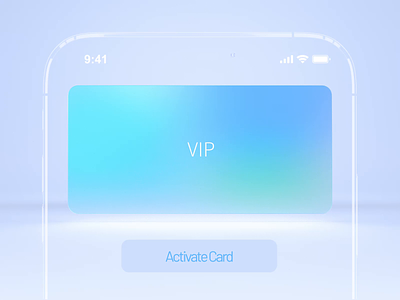 Motion effect of VIP card activation interface activate animation card cloth color glass motion pay vip