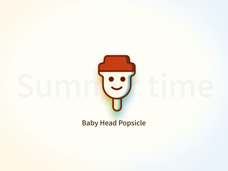 Baby head popsicle-Summer time ae animation baby emoji face header heat wave ice cream melt motion popsicle summer sweet
