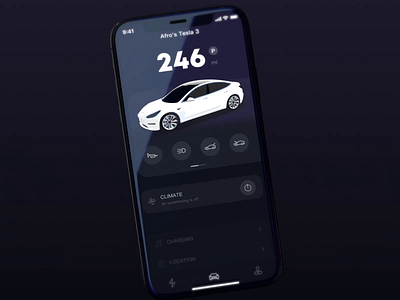 Tesla 3 App redesign 3d ae animation app car electric motion radesign ui ux