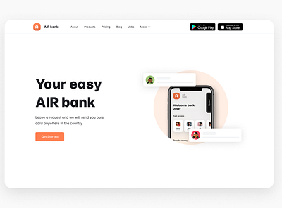 AIR Bank for web bank banking branding design figma illustration logo online banking ui vector web web site