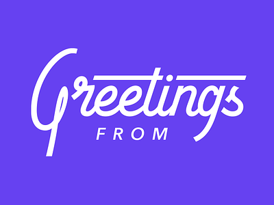 Greetings lettering