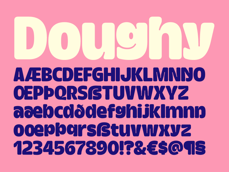 Doughy – Out now! bold branding candy cyrillic fat font inktrap packaging rounded sans serif type design typeface