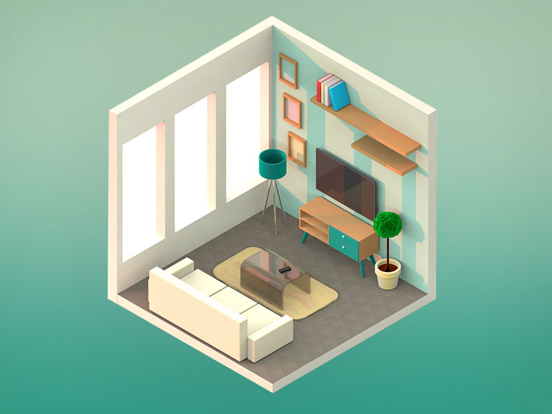 Isometric Living Room by Anuja Borker on Dribbble