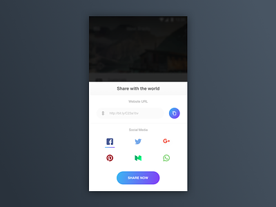 Social share - UI Challenge android daily challenge link sharing material design share social share ui design
