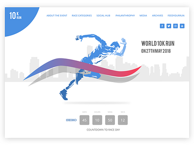 10K Run Marathon - Landing Page - Daily UI Challenge daily challenge landing page marathon run ui design web design website