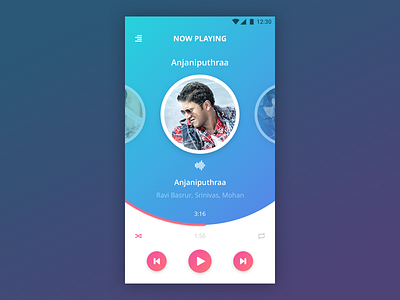 Music player - Daily Ui Challenge android material design mobile ui music music player ui design